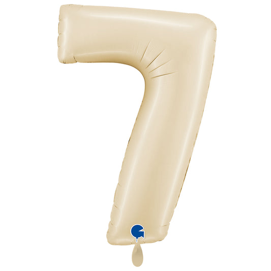 1 Ballon XXL – Cijfer 7 – Satijncrème