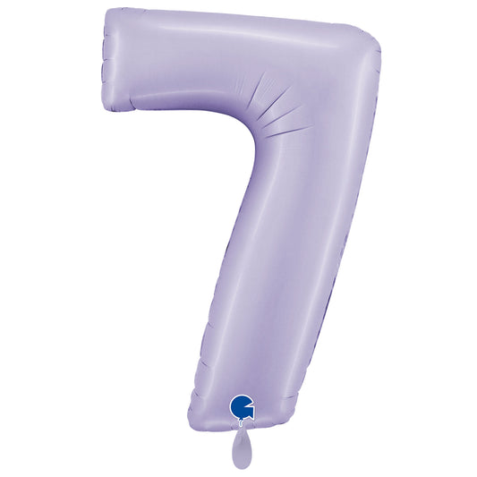 1 Ballon XXL - Nummer 7 - Satijn Lila