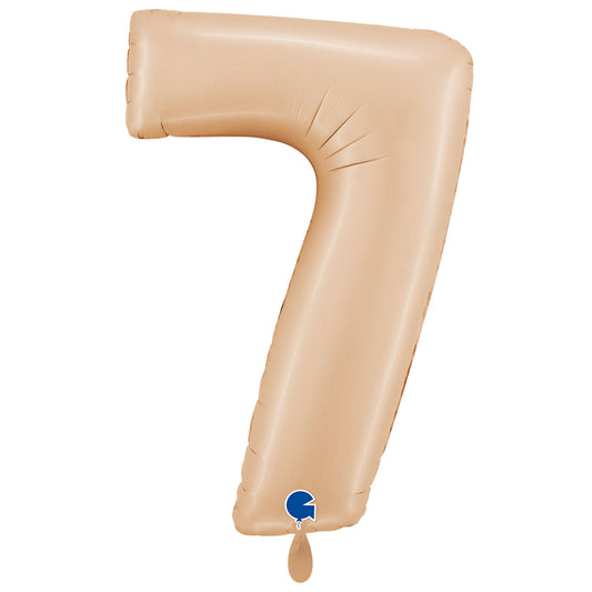 1 Ballon XXL - Zahl 7 - Satin Nude