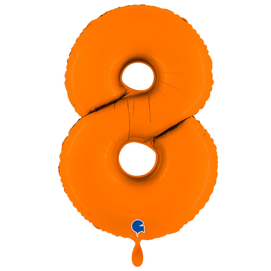 1 Ballon XXL - Nummer 8 - Mat Oranje