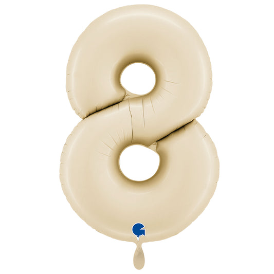 1 Ballon XXL - Zahl 8 - Satin Cream