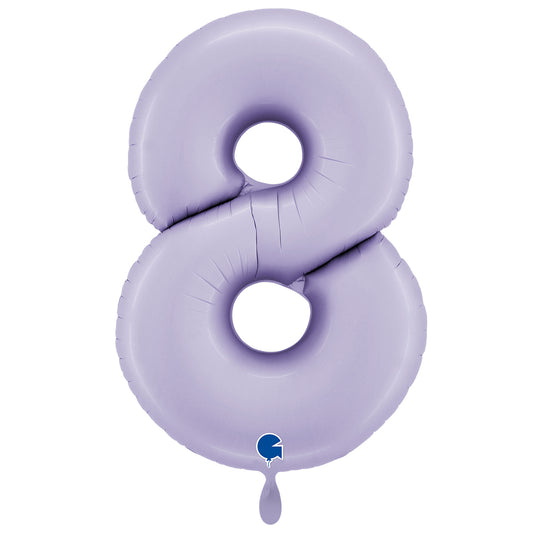 1 Ballon XXL - Nummer 8 - Satijn Lila