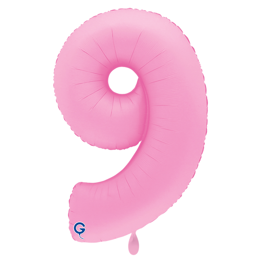 1 Ballon XXL - Nummer 9 - Soft Matte Sakura Roze