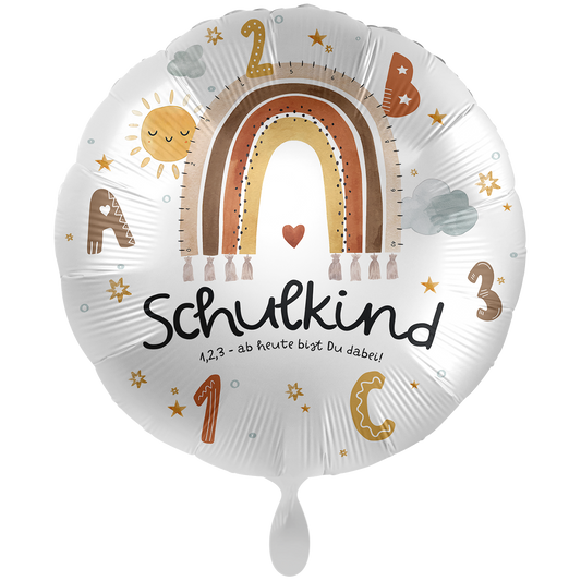 1 Ballon XXL - School - Schoolkind Boho Regenboog
