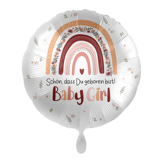 1 ballon – baby meisje – regenboog meisje – GER