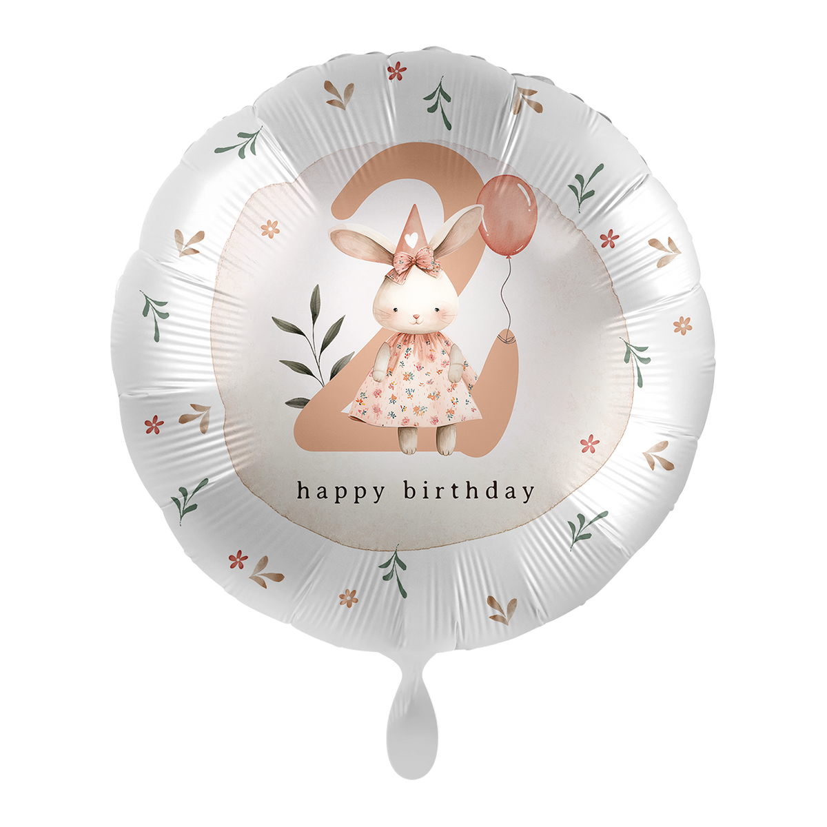 1 Ballon - Kinderverjaardag Meisje - Cijfer 2 Konijn - NL