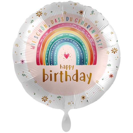 1 Folienballon XXL - Dotty Rainbow Birthday - NL