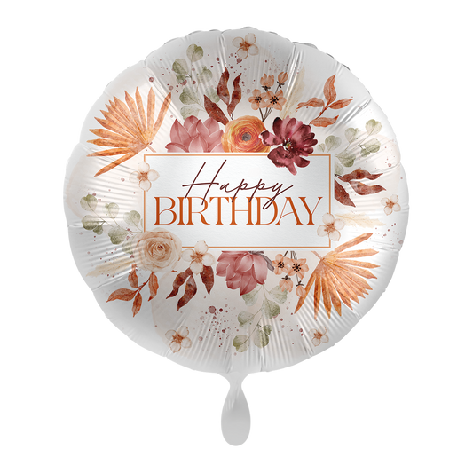 1 Ballon - Happy Birthday Flowers - NL