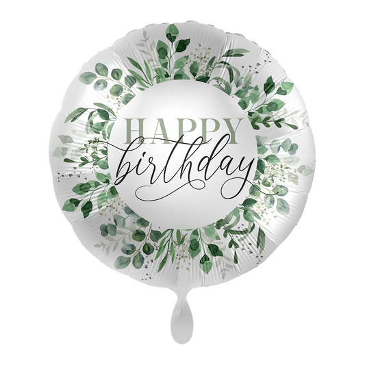 1 Ballon - Groene Natuurlijke Bladeren voor je verjaardag - ENG