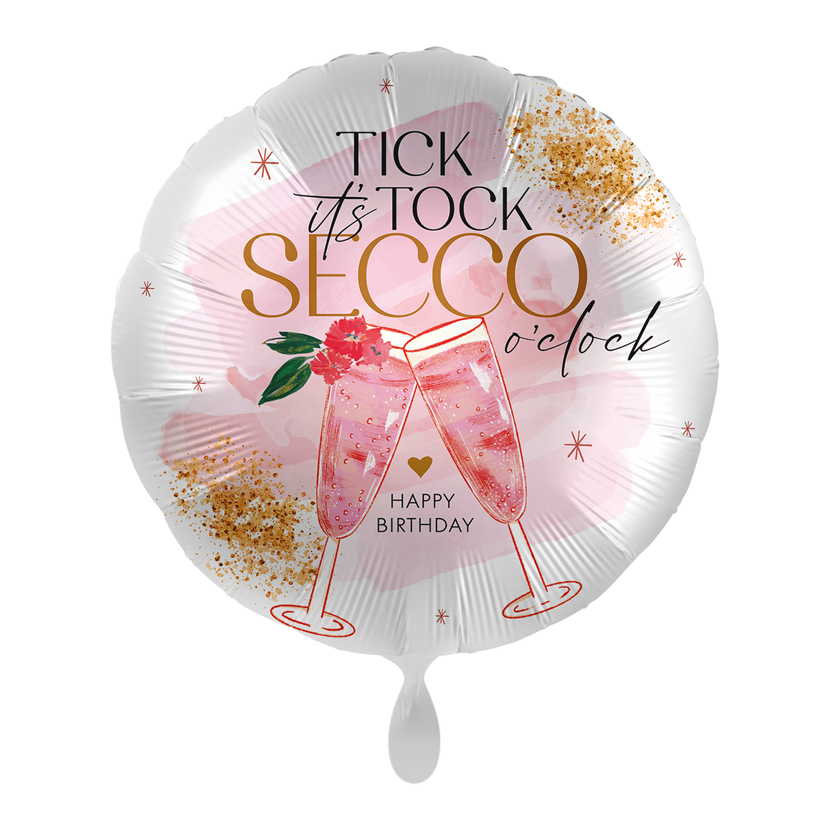1 ballon – Pink & Shiny Secco Geburtstag – ENG