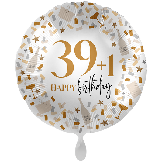 1 Ballon XXL - Hallo auf einen weiteren Geburtstag 39+1 - GER