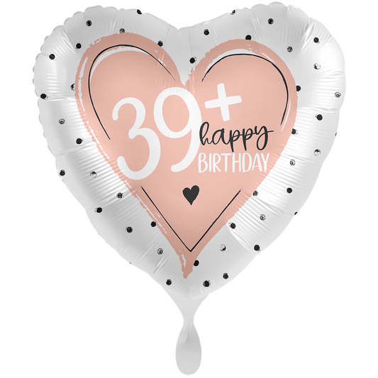 1 Ballon XXL - Glanzend - 39+ Happy Birthday - ENG