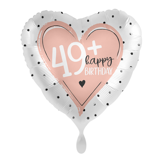 1 Ballon - Glanzend - 49+ Happy Birthday - ENG