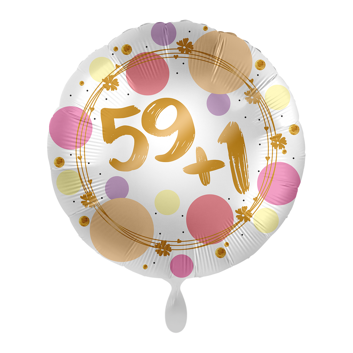 1 Ballon - Glanzende stippen 59+1 - UNIEK