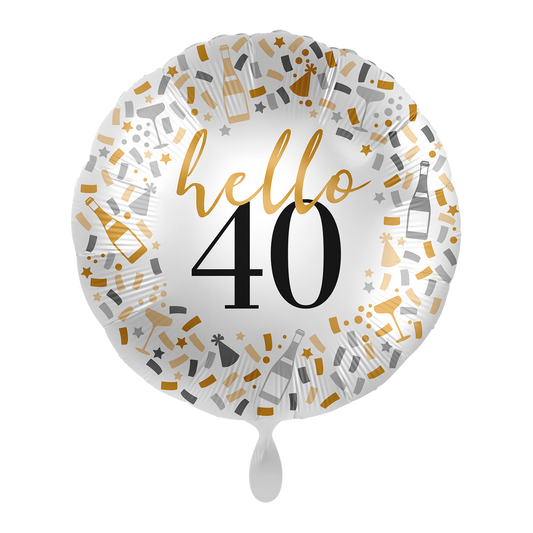 1 Ballon - Hello 40 - UNIEK