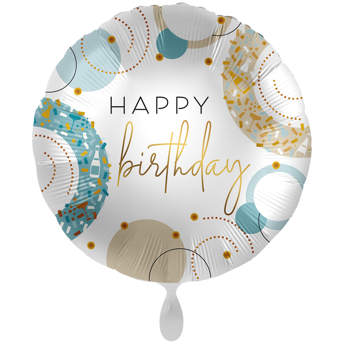 1 Ballon XXL - Golden Blue Birthday - NL