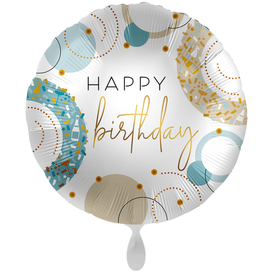 1 Ballon XXL - Golden Blue Birthday - NL