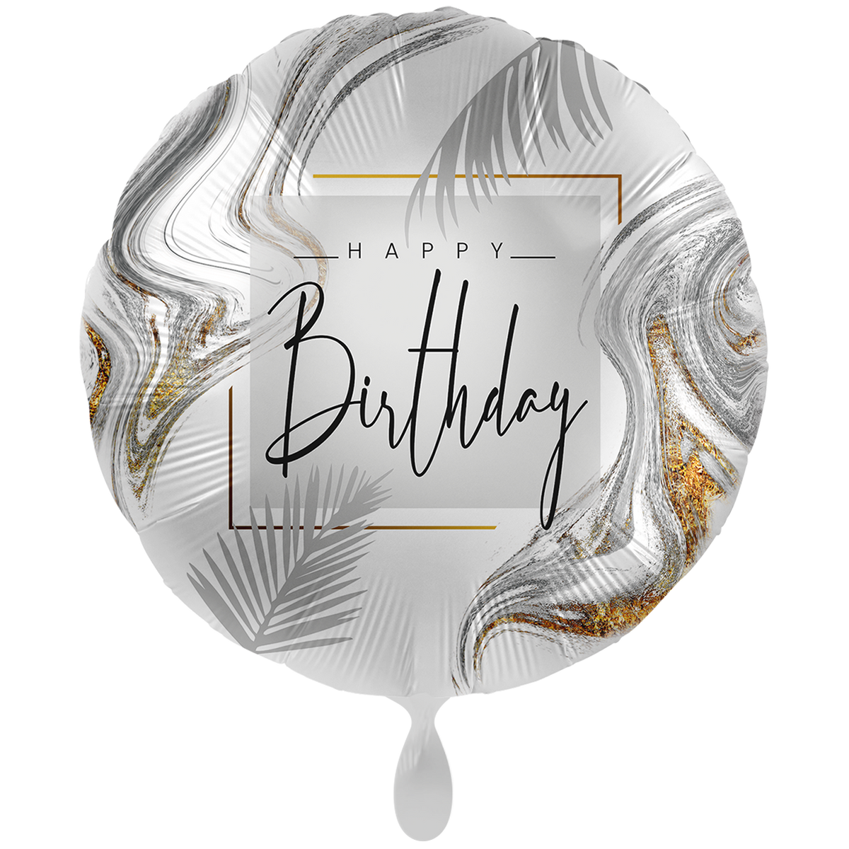 1 Ballon XXL - Modern Silver Birthday - ENG