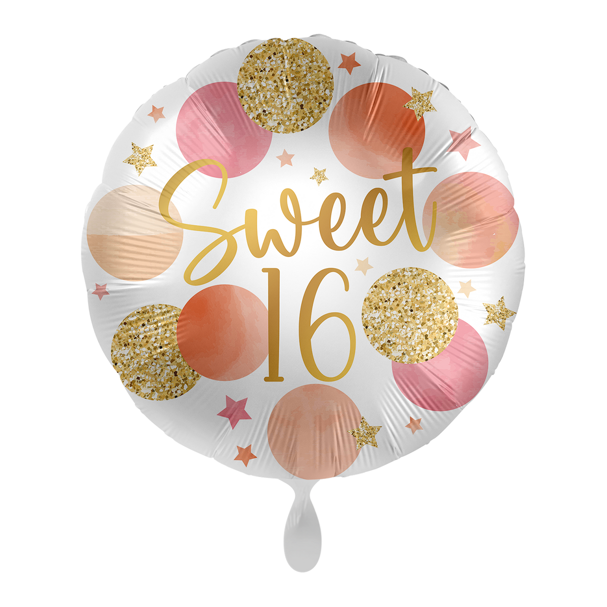 1 Ballon - Glanzende sterren & stippen - 16 - ENG
