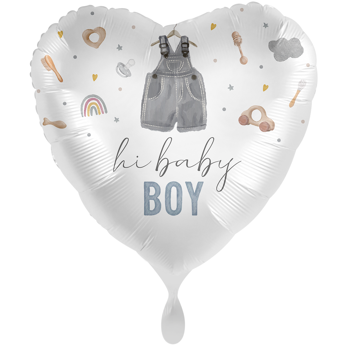 1 Ballon XXL - Schattig Baby Jongen Hart - ENG