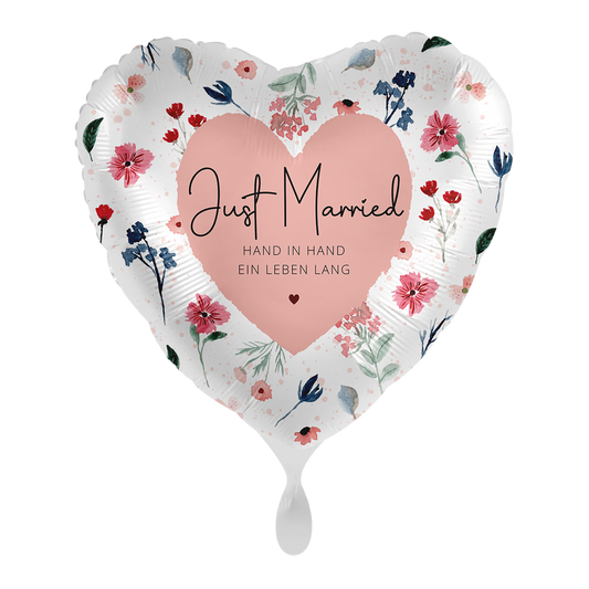 1 Ballon - Just Married Bloemen - NLD
