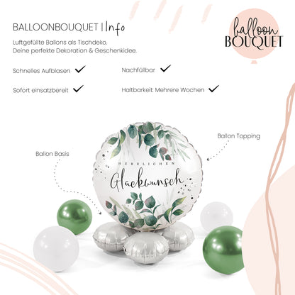 1 Ballonbouquet - Groene Magische Wensen - NLD