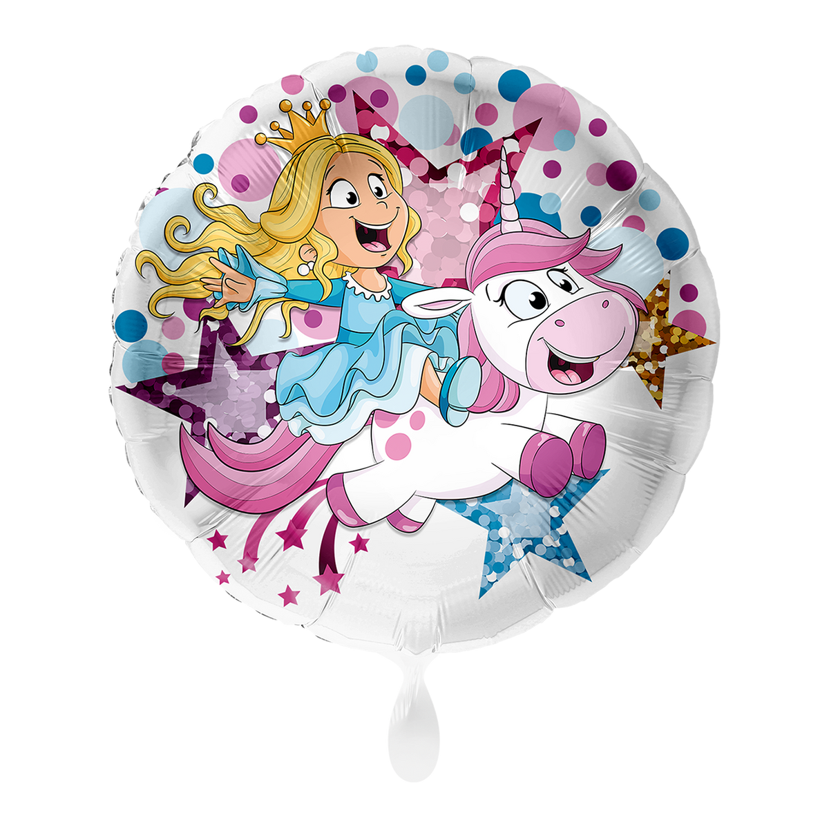 1 Ballon - Eenhoorn & Prinses - UNI