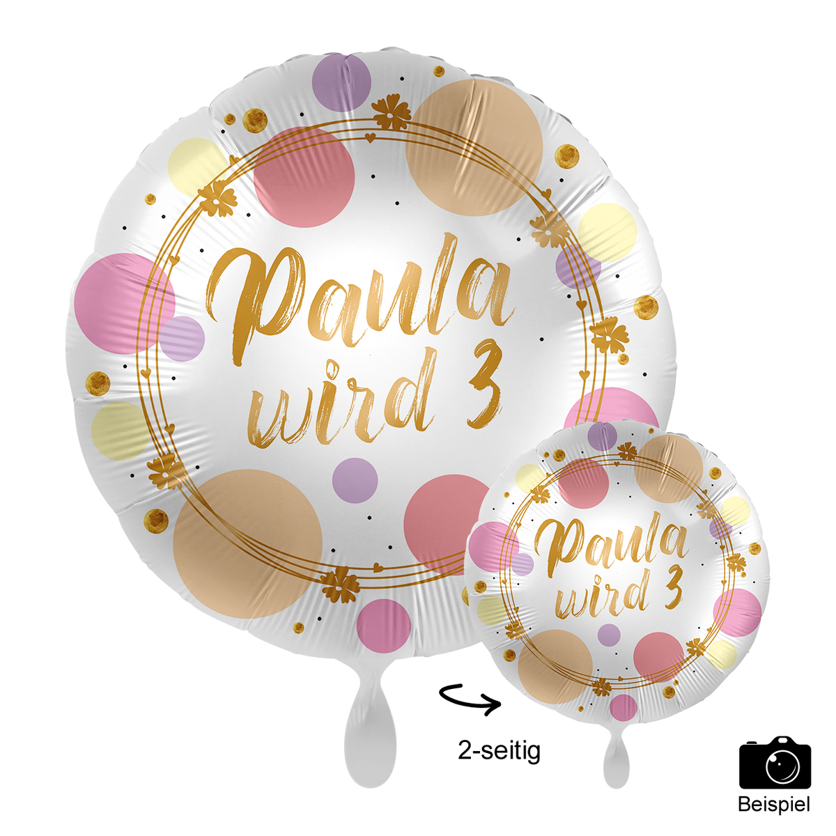 1 Ballon mit Text - Shiny Dots