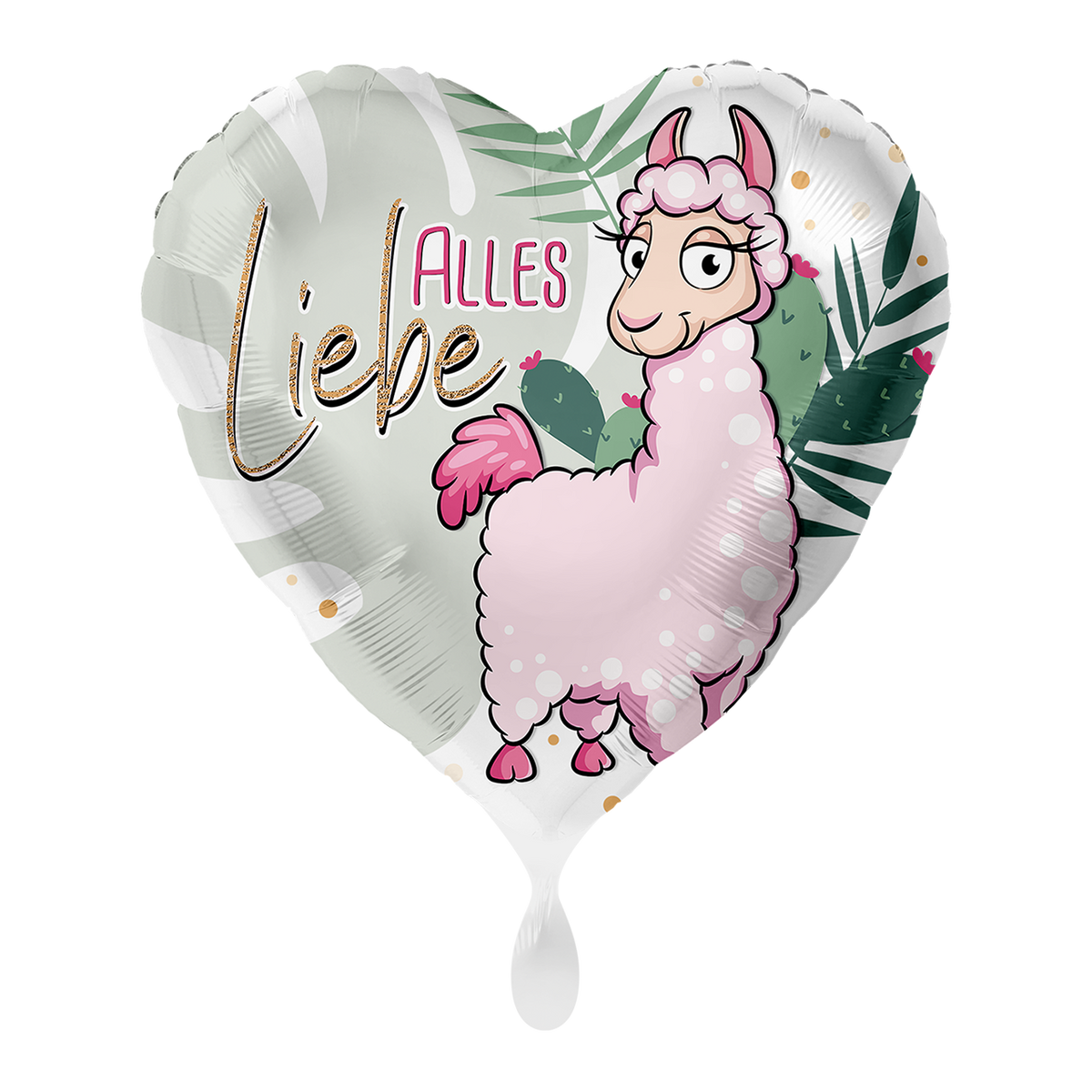 1 Ballon - Roze Lama Alle Liefs