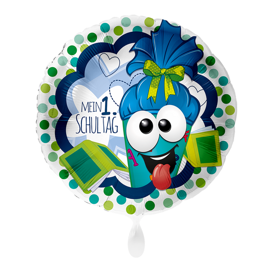 1 ballon - Mijn 1e schooldag blauw