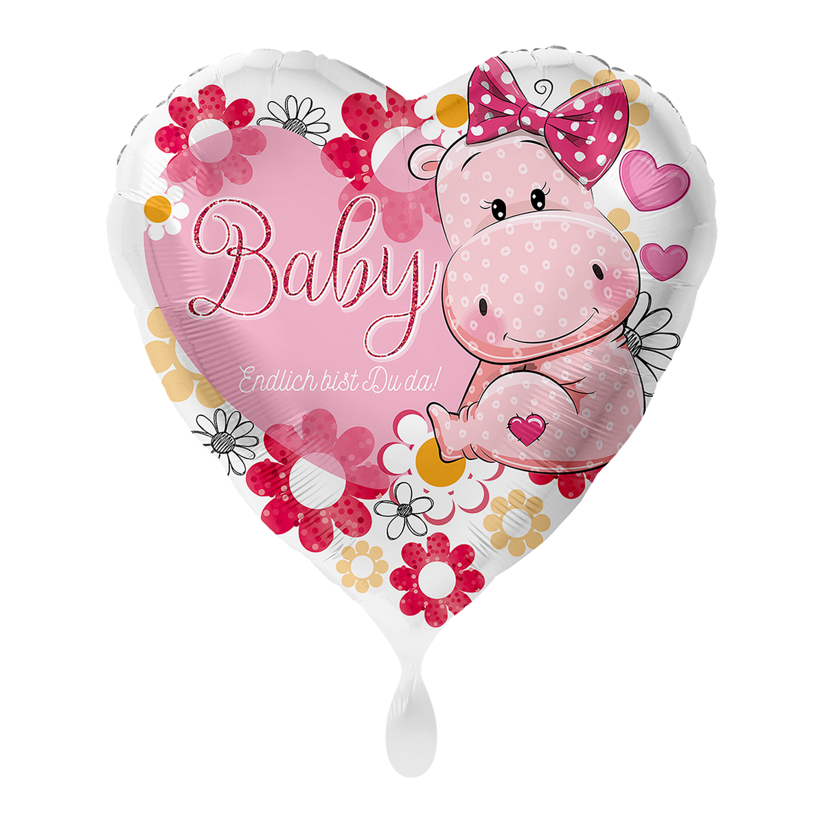 1 ballon - Baby nijlpaard meisje