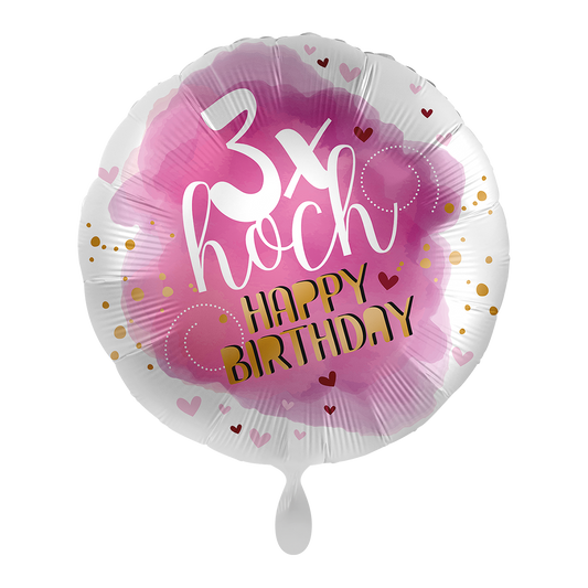1 Ballon - 3x hoog Happy Birthday