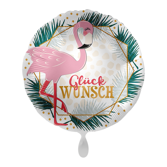1 Ballon - Gefeliciteerd Flamingo