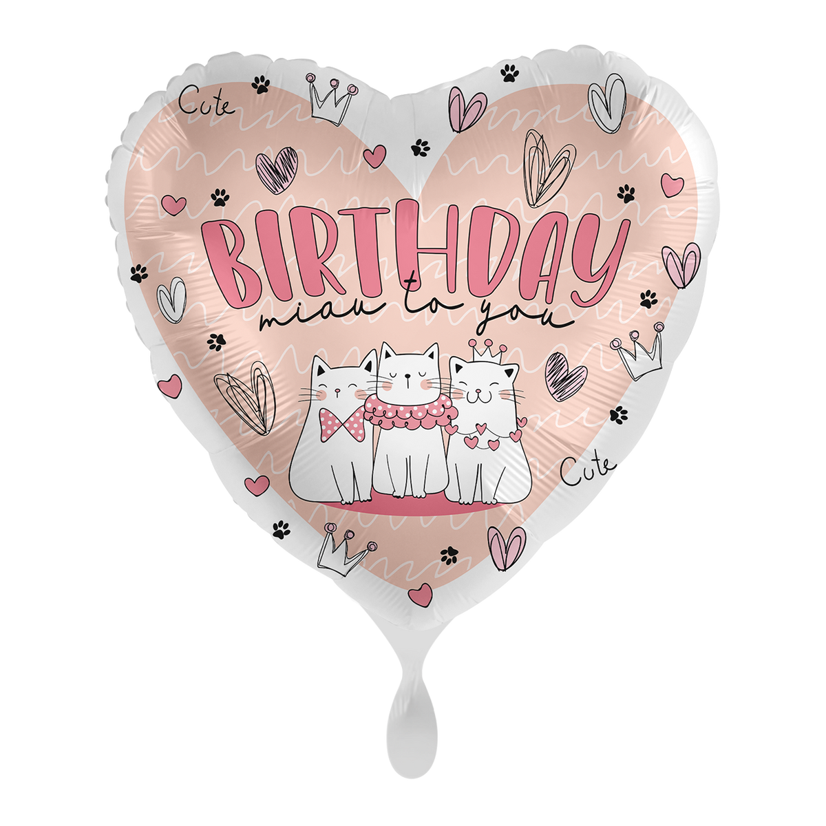 1 Ballon - Kitty Verjaardag - NL