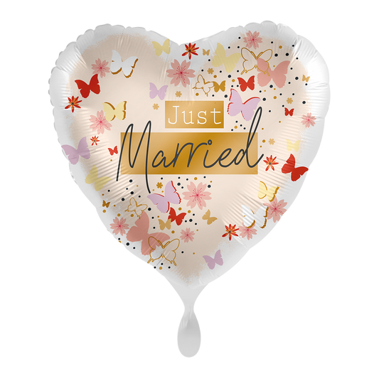 1 Ballon - Just Married Zachte Vlinders - NL