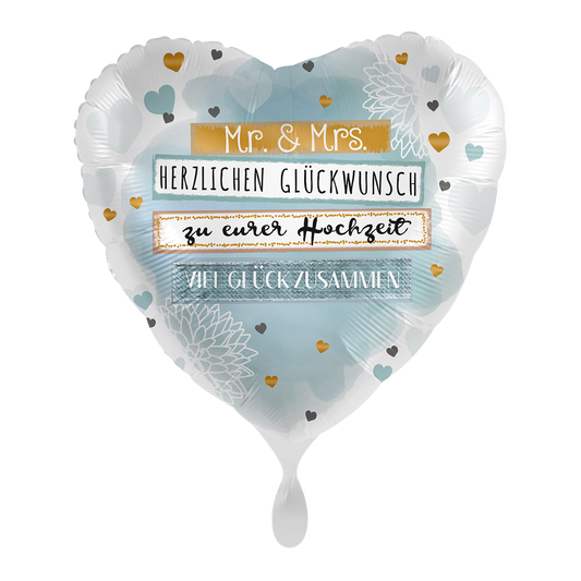 1 ballon - Dhr. & Mevr. Gefeliciteerd