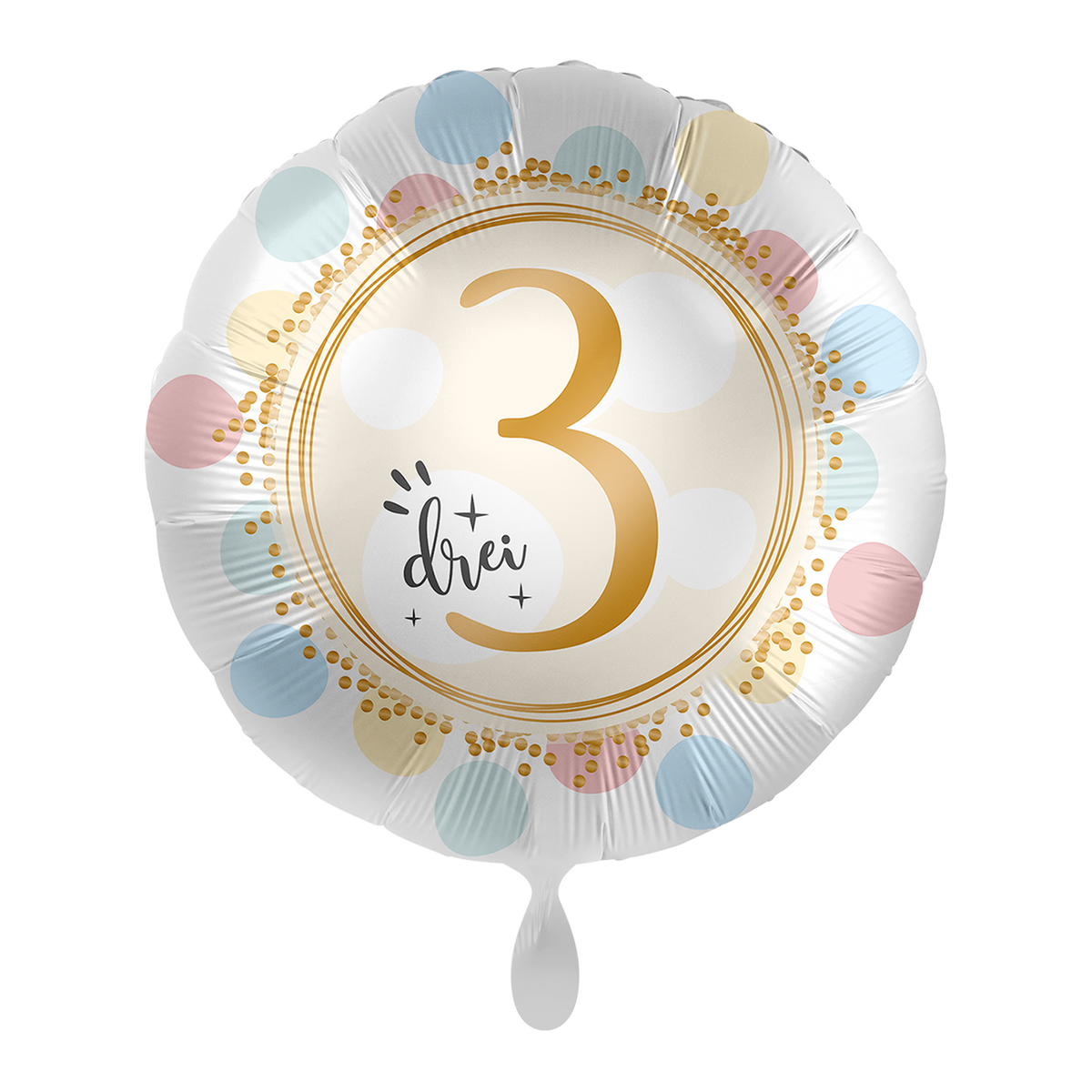1 ballon - Rainbow Dots - Drie