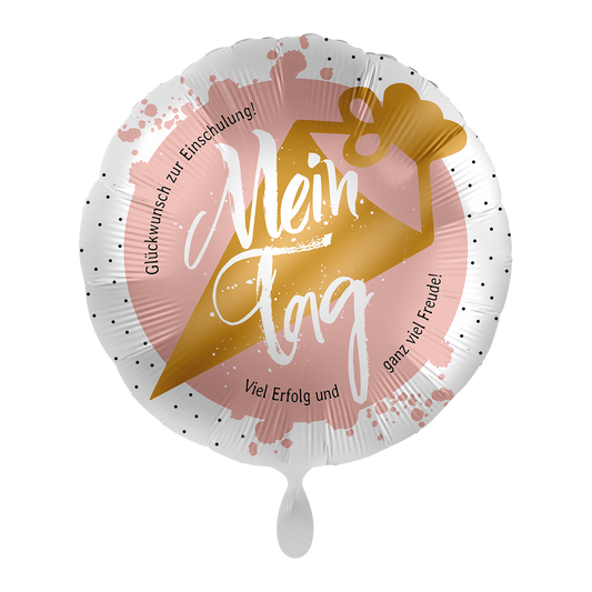 1 Ballon - Mijn Dag Schooltas Roze