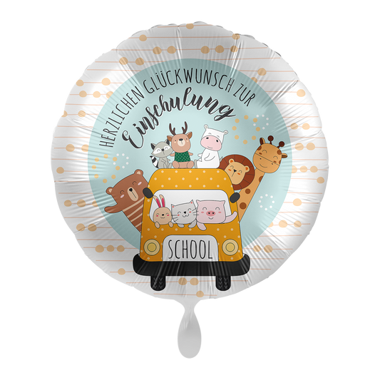1 Ballon - Schoolbus Happy Animals - NL