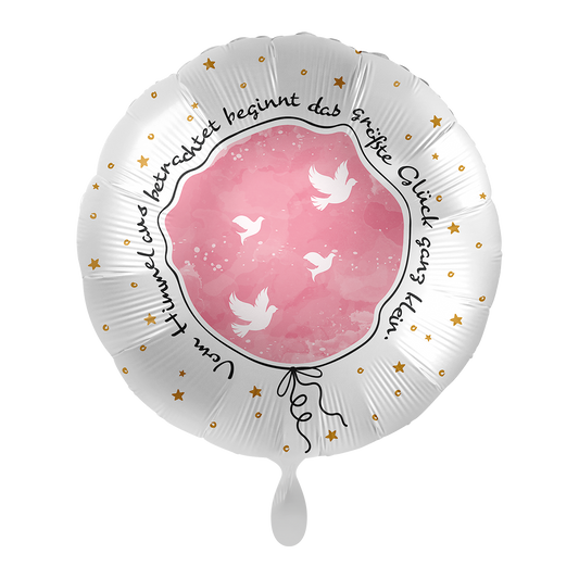 1 Ballon - Doop Klein groot geluk Roze