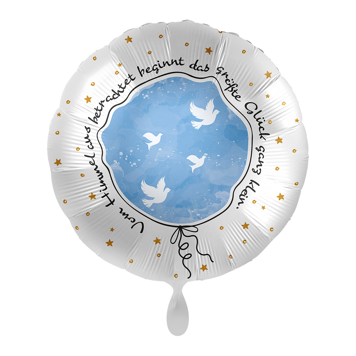 1 ballon - doop Klein groot geluk lichtblauw
