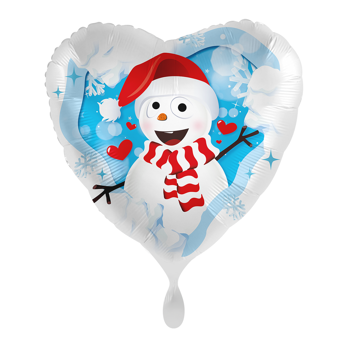 1 Ballon - Vrolijke Sneeuwman - UNI