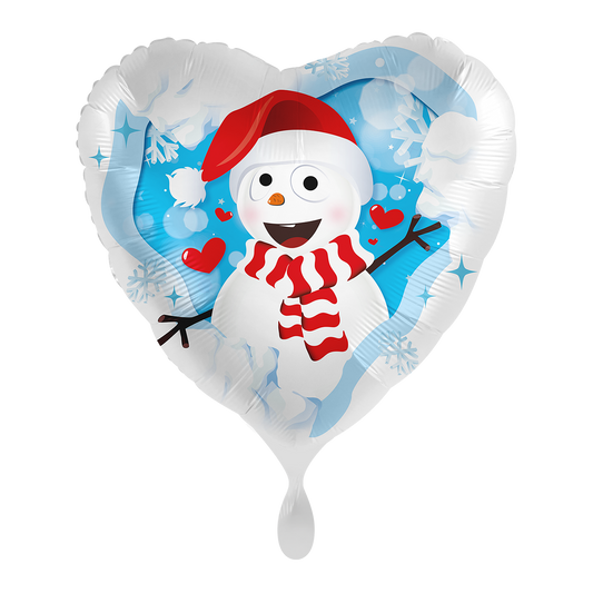 1 Ballon - Vrolijke Sneeuwman - UNI