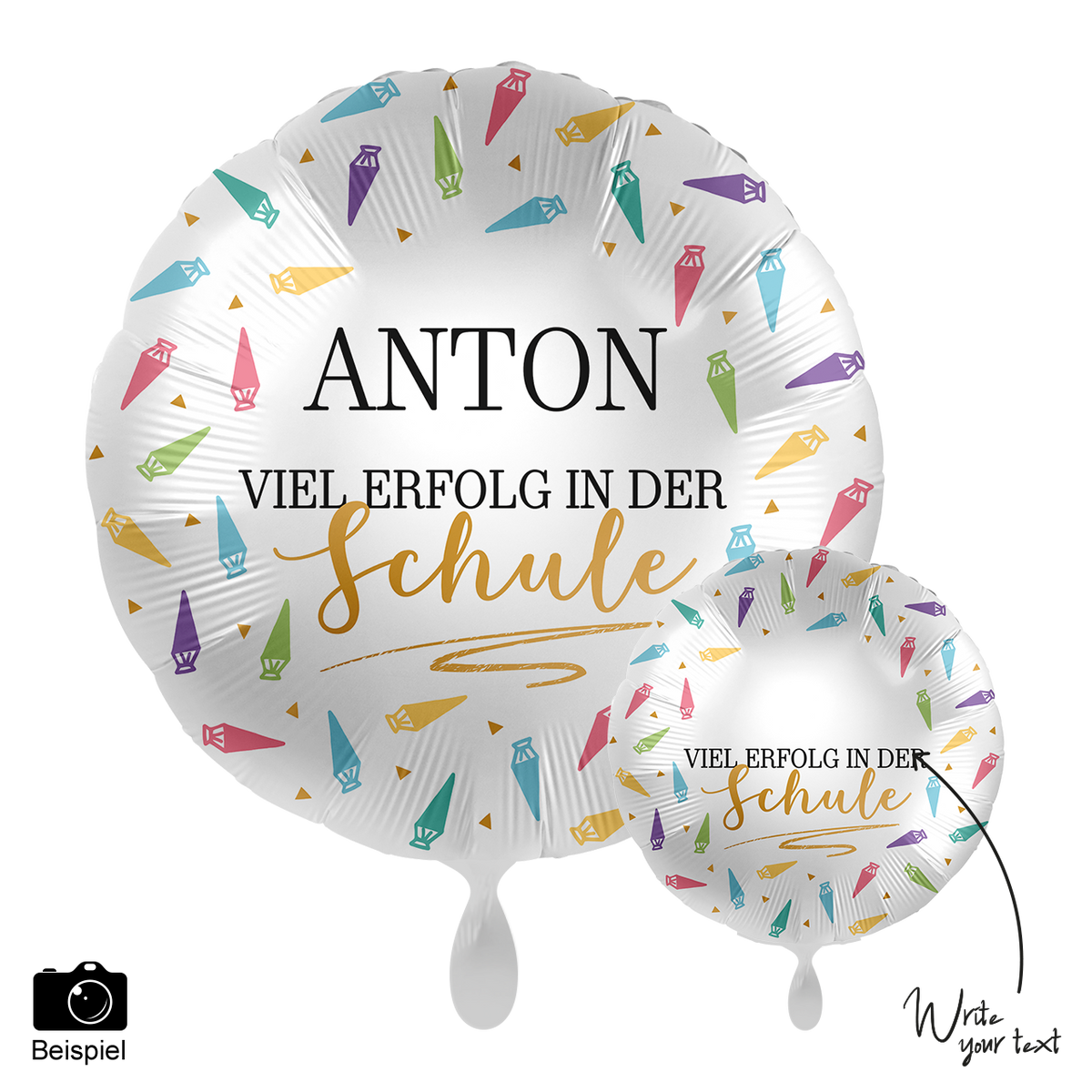 1 ballon - personaliseer HET - veel succes op school