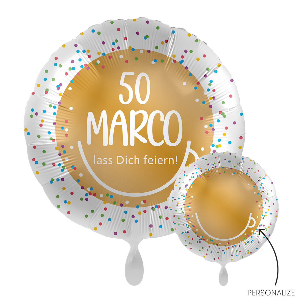 1 Ballon - Personaliseer HET - Confetti Verjaardag - NL