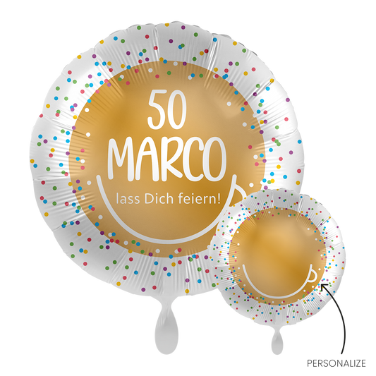1 Ballon - Personaliseer HET - Confetti Verjaardag - NL
