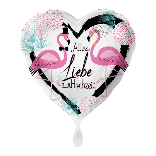 1 Ballon - Bruiloft Flamingo's