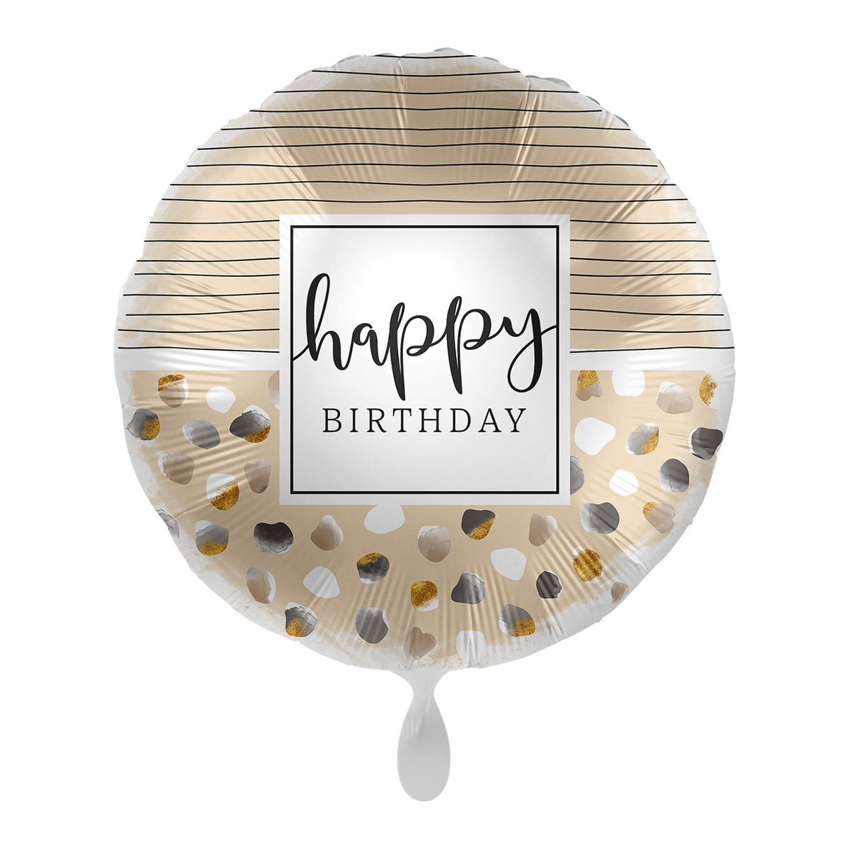 1 Ballon - Verjaardag Natural Dots & Stripes - ENG