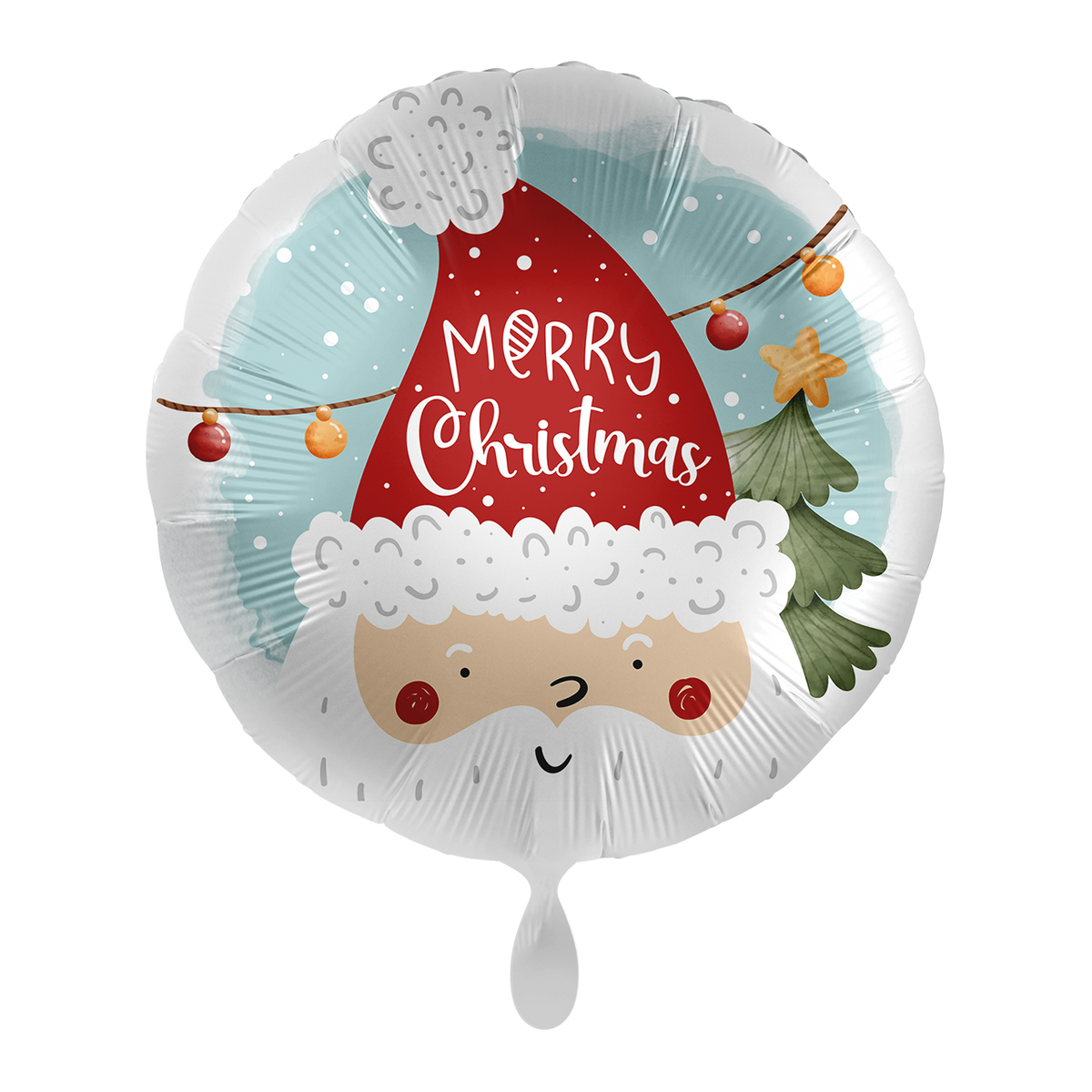1 Ballon - Leuke Kerstman Hoofd - ENG