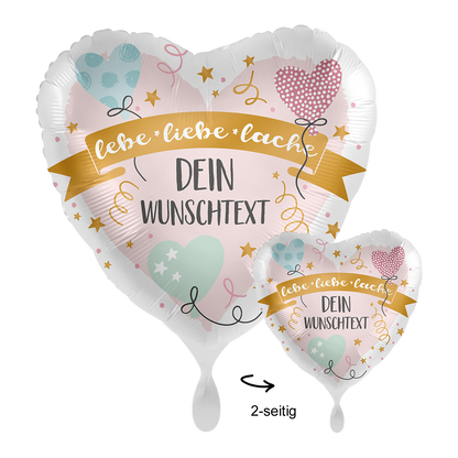 1 Ballon mit Text - Birthday lebe liebe lache